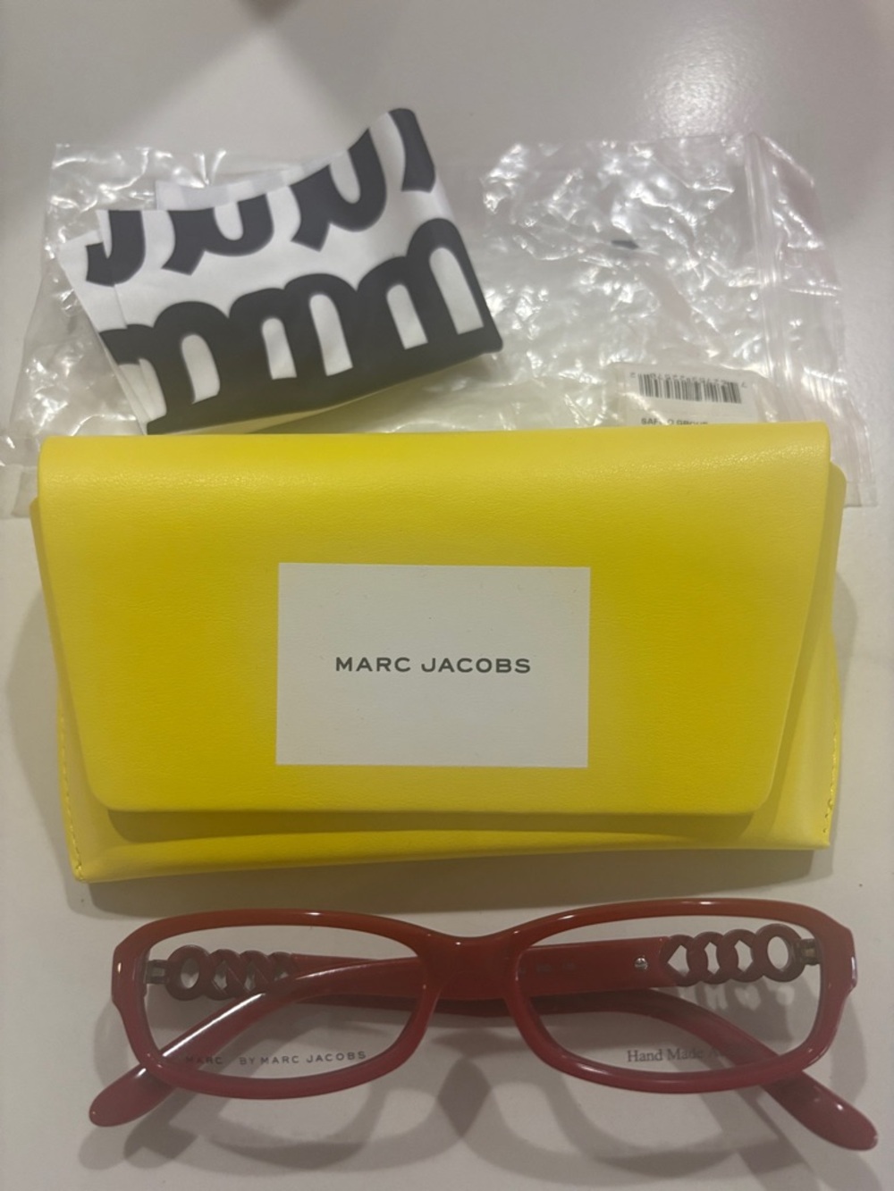 Marc Jacobs Red Eyeglasses with Yellow Hard Case